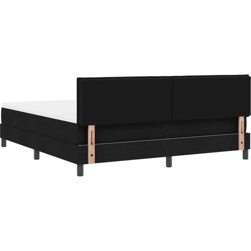  Krevet s podnicom i madracem Crna 180x200 cm Tkanina Slike