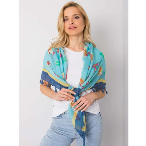 Fashion Hunters Blue scarf with colorful print