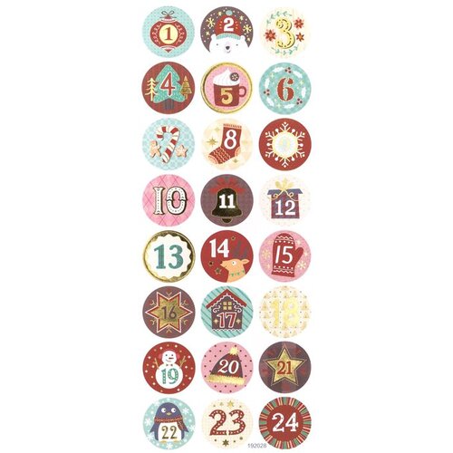  Set novogodišnjih naljepnica 24 kom | Advent kalendar (novogodišnje) Cene