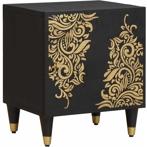 VidaXL Ormarić s vratima Crna 40 x 33 x 46 cm Čvrsto drvo manga Slike