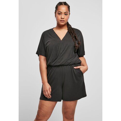 UC Curvy Women's short modal jumpsuit in black color Slike