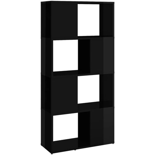Maison Chic Knjižna omara - Knjižni regal za razdelitev prostora sijaj črna 60x24x124,5 cm, (21725301) Slike