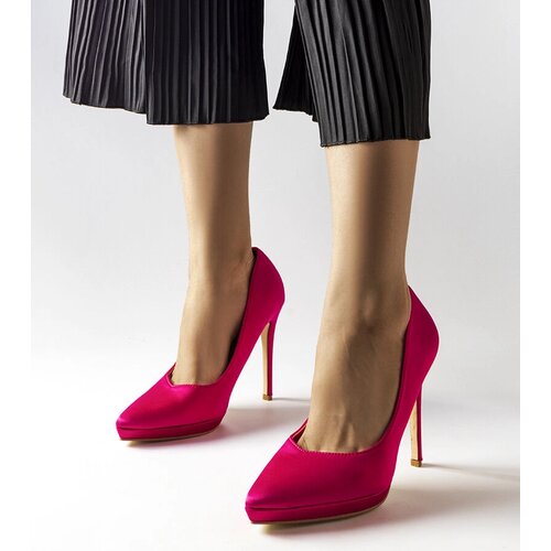 Gemre Pink satin women's high heels Slije Cijene