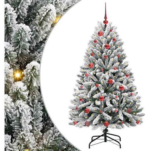  Umjetno božićno drvce Zelena i bijela 150 cm PVC i metal Slike