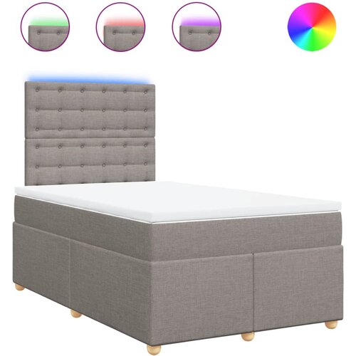 vidaXL Box spring postelja z vzmetnico taupe 120x190 cm blago, (21310618) Cene