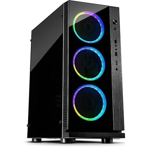 InterTech Kući&scaron;te Midi W-III RGB Tower black I RGB Cene