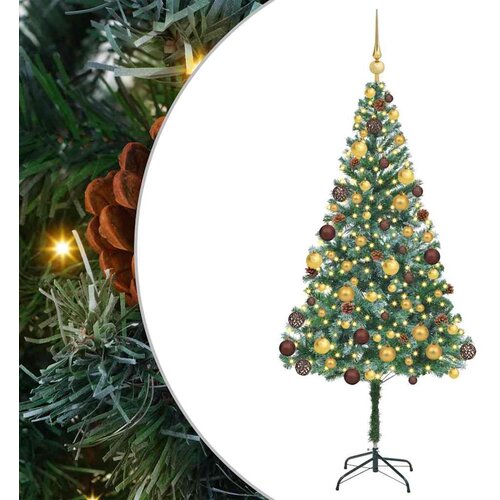  Umestno božično drevo med 300 LED Zelena 180 cm PVC in Jeklo Cene