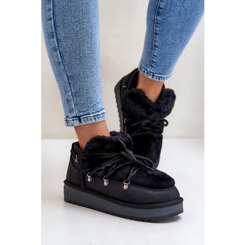 Kesi Low platform snow boots with fur D.Franklin DFSH370011 black Slike