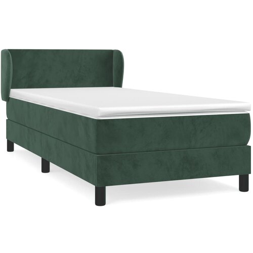 VidaXL Box spring krevet s madracem tamnozeleni 100x200 cm bar&amp;scaron;unasti Slike