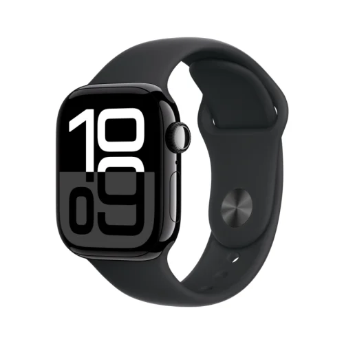 Apple Watch S10 GPS 42mm Jet Black Alu Case with Black Sport Band – S/M