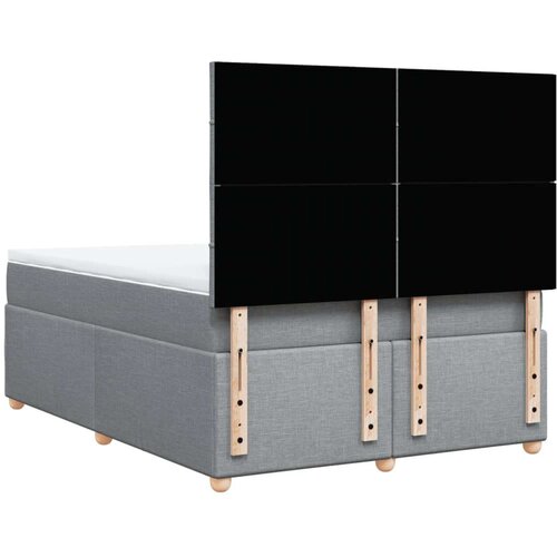 VidaXL krevet box spring s madracem svjetlosivi 140x200 cm od tkanine Slike