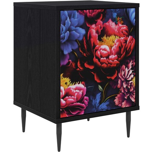  Noćni ormar KIEL Crni hrast 36 x 33 x 51 cm Konstruirano drvo Slike