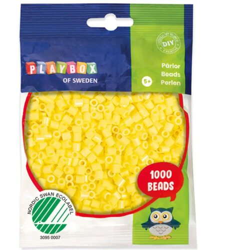 Playbox 5mm MIDI peglajuće perle u pakiranju od 1000 komada, pastelno žute boje. Cene