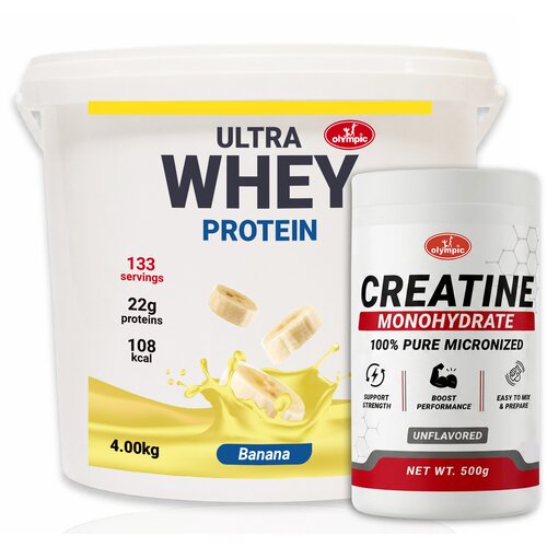 Olympic Ultra Whey Protein Banana 4kg + Creatine Monohydrate 500g Cene