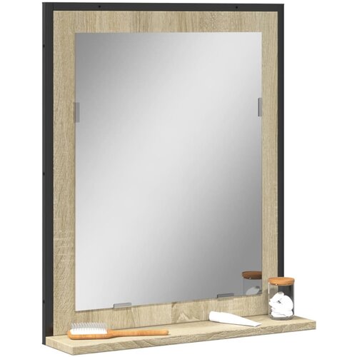 VidaXL Kupaonsko ogledalo s policom boja hrasta 50 x 12 x 60 cm drveno Slike