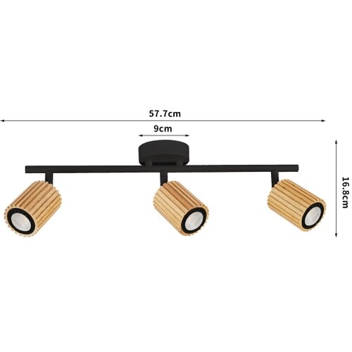  Brilagi - Spot svetiljka MODERN WOOD 3xGU10/8W/230V drvo/crna Slike
