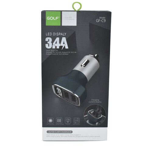  Auto punjač 2USB 3.4A GOLF GF-C09 plavi Cene