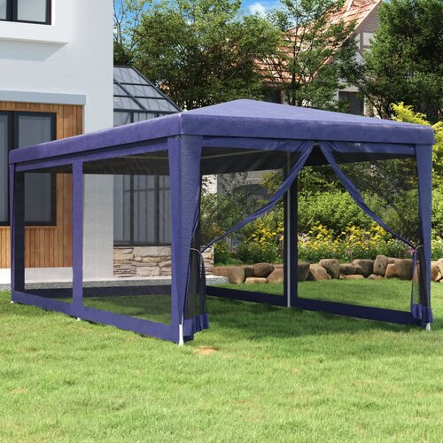 Šator za zabave sa 6 mrežastih bočnih zidova plavi 3 x 6 m HDPE Cijene