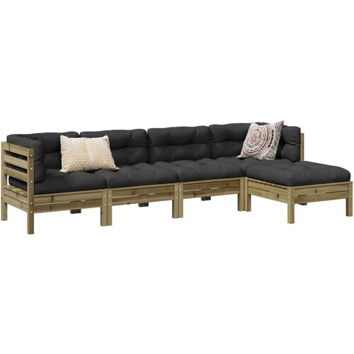 VidaXL 5-dijelni set vrtnih sofa s jastucima od impregnirane borovine Slike