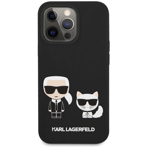 Karl Lagerfeld Maska za telefon Silicone Case Karl&amp;amp;Choupette za iPhone 13 Pro crna Slike