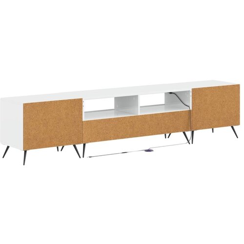  5-dijelni LED TV ormarić Bijela visokog sjaja Konstruirano drvo - Bijela visokog sjaja 100 cm Slike