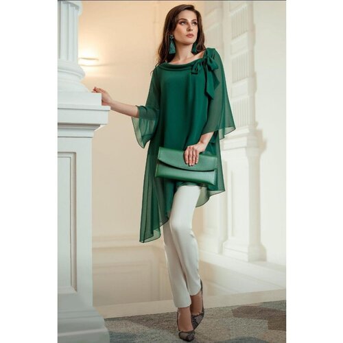 Fenzy Elegantna Prozirna Tunika S Ukrasnom Mašnom Ginette, Tamnozelena Cijene
