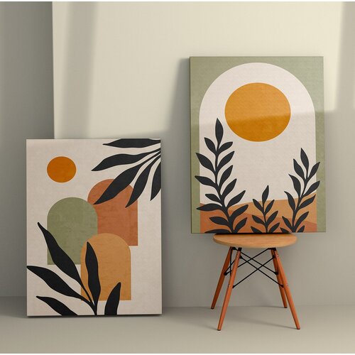 Wallity 2KNV4273 - 50 x 70 multicolor decorative canvas painting (2 pieces) Cene