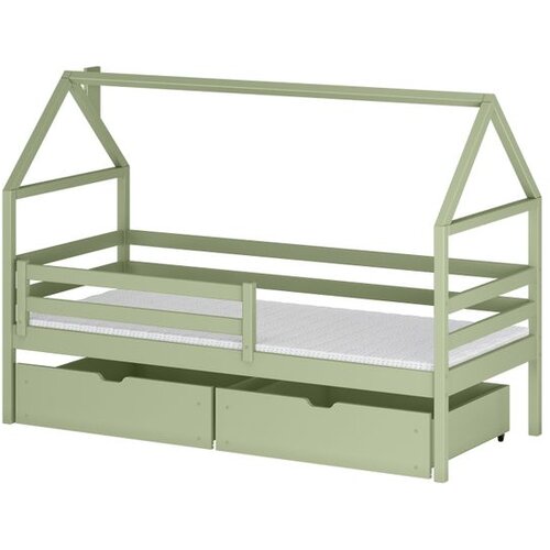  Drveni dječji krevet Aron s ladicom - olive - 180x80 cm - Madrac PE pjena 8 cm-spužvasti madrac Cene