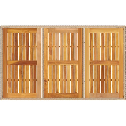  Vrtni stol bež 150 x 90 x 75 cm od poliratana i bagremovog drva Slike