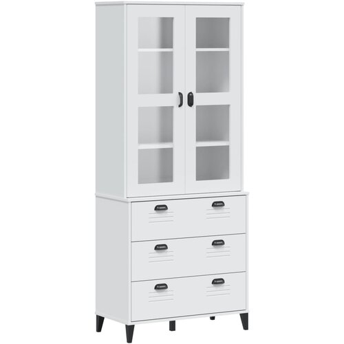 Maison Chic Visoka omara - Komoda - Predalnik VIKEN bela 80x40x190 cm trdna borovina, (21719595) Slike