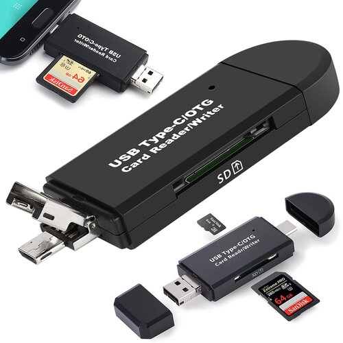  3v1 SD microSD čitalec pomnilniških kartic USB 2.0 C-tape Cene