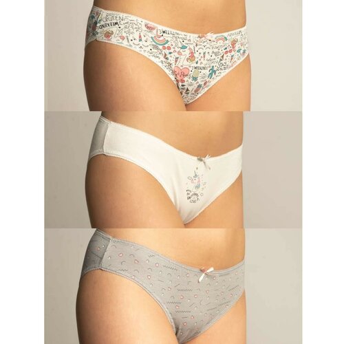 Fashion Hunters 3-pack Patterned cotton panties for women Slike