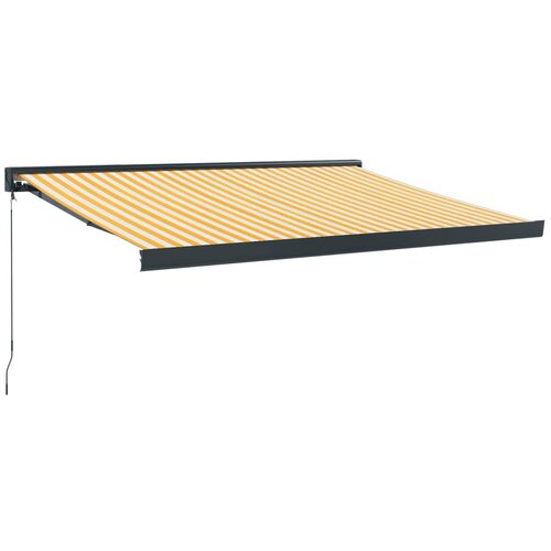 Maison Chic Zložljiva tenda - Senčniki rumena in bela 3,5x2,5 m blago in aluminij, (22038218) Cene