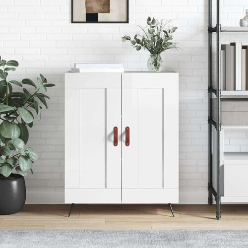  Komoda sjajna bijela 69 5x34x90 cm od konstruiranog drva Slike