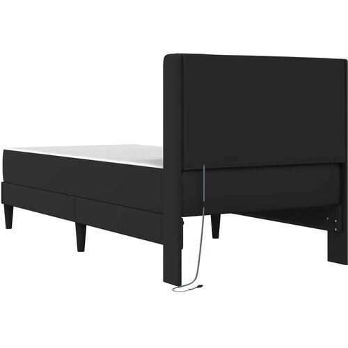  Okvir kreveta s madracem Crna 90 x 190 cm Lažna koža Slike