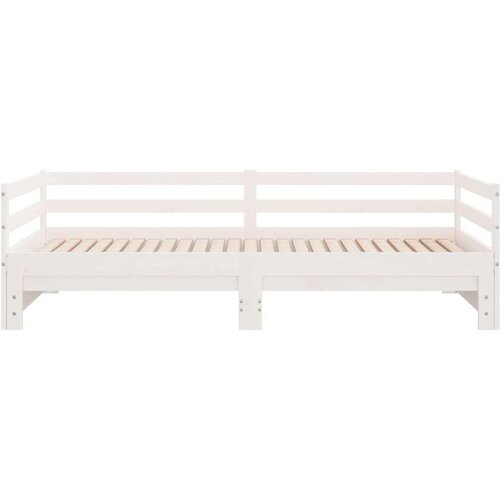 VidaXL Dnevni ležaj na izvlačenje bijeli od borovine 2 x (90 x 200) cm Slike