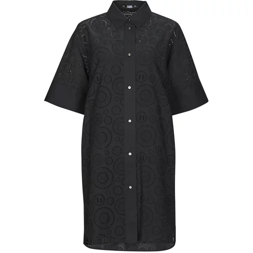 Karl Lagerfeld BRODERIE ANGLAISE SHIRTDRESS Crna