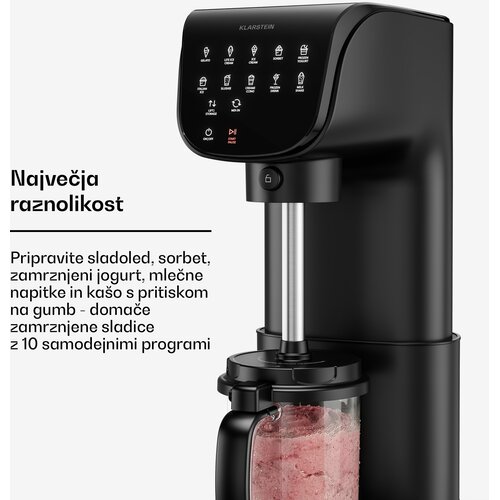 Klarstein Velaire aparat za sladoled bez kompresora | 1,8 l | 500 W | 10 programa | upravljanje na dodir Slike