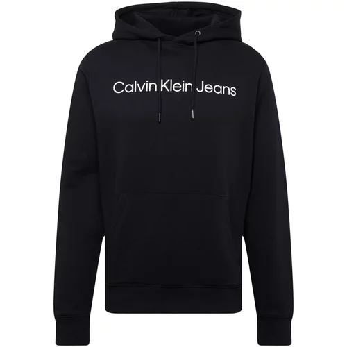 Calvin Klein Jeans Sweater majica crna / bijela