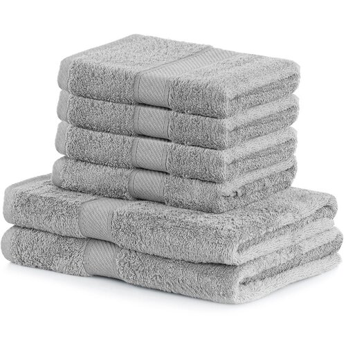 AmeliaHome Komplet 2 sivih kopalnih brisač in 4 brisač Bamby Silver Cene