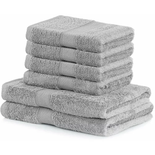 AmeliaHome set od 2 siva velika ručnika i 4 mala ručnika Bamby Silver