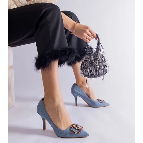  Blue stilettos adorned with colorful rhinestones Callsa Slike