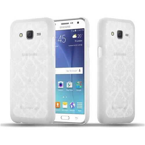 Cadorabo Case, združljiv s Samsungom v beli barvi - trdi za&amp;scaron;čitni pokrov v Flower Paisley Henna Design proti praskam in udarcem, (20562507) Slike