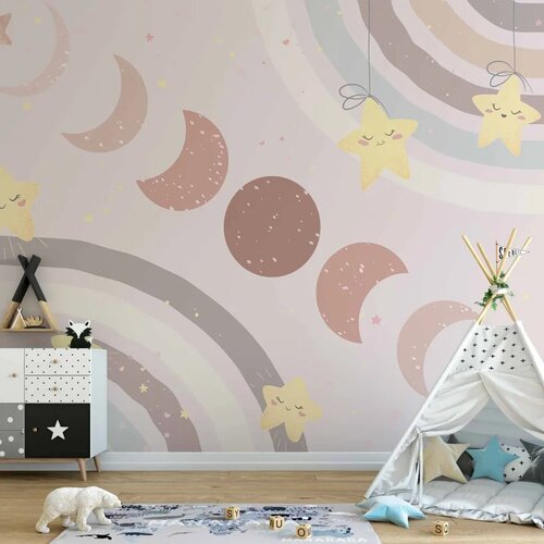 Foto tapeta - Phases of the Moon Among Stars and Rainbows 200x140 Vodootporna Cene