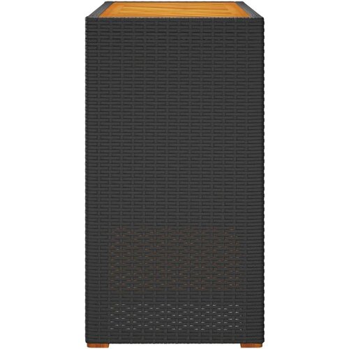 VidaXL vrtni bočni stolić s drvenom pločom crni 100x40x75 cm poliratan Slike