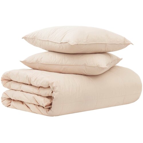  Set deka 2 kom. 200 x 240 cm Sve sezone Kapok vlakno Bež Slike