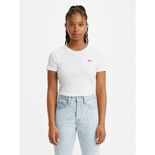 Levi's Majica Ribbed Baby 37697-0000 Bela Classic Fit