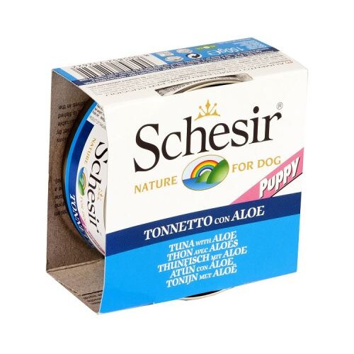 Schesir Vlažna hrana za štense sa ukusom tune i aloje, 150g Slike