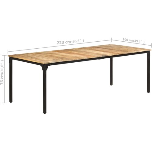  Blagovaonski stol 220 x 100 x 76 cm od grubog drva manga Slike