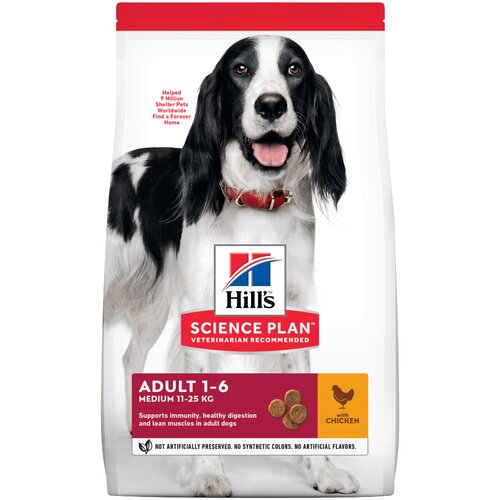 HILL&amp;#039;S SCIENCE Plan Adult 1-6 Medium s piletinom - 6 kg Slike